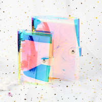 Hologramm Notebook Binder Nachfüllbarer A6 6 Ring Binder Lose blatt A5 Klarer PVC Budget Binder für Cash Envelopes Organizer