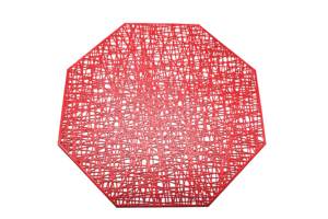 Tapis de table tissé écologique en PVC Design floral 38cm forme irrégulière Style contemporain certifié REACH Tapis de cuisine pour la maison - Product Image 3