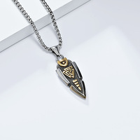 Collier pendentif en acier inoxydable de style nordique, lance de Odin viking, vente en gros