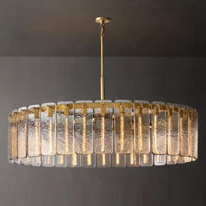 Banquet Hall Hotel Large Round Iron LED Chandelier Designer Villa Luxury Living Room Big Modern Glass 60" Chandelier - Product Image 1