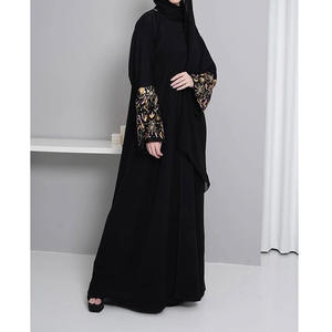 Dubai <span class=keywords><strong>donna</strong></span> elegante Cardigan con fiori ricamati ampia veste ABAYA tradizionale <span class=keywords><strong>abbigliamento</strong></span> musulmano dal Medio Oriente - Product Image 5