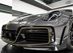 Kit de Carrocería de Fibra de Carbono Seca Estilo Turbo <span class=keywords><strong>S</strong></span> para Porsche Te-Chart para 992 911, Parachoques Delantero, Difusor Trasero, Faldones Laterales - Product Image 3