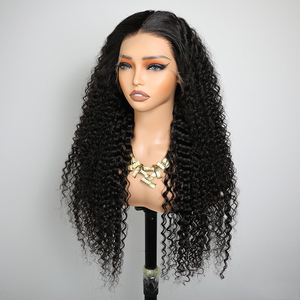 باروكات برباط مموجة عميقة بدانتيل أمامي شعر بشري 13 × 4 باروكات بدانتيل أمامي عالي الدقة منتوف مسبقًا باروكة مموجة عميقة مع شعر طفل بالكثافة - Product Image 6