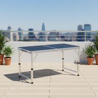 Ensemble de table à manger pliante moderne en alliage d'aluminium pour événements, légère et portable