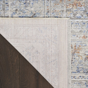 HMS 8 'grigio e oro orientale Power Loom con frangia elegante stile orientale per l'arredamento della casa - Product Image 3