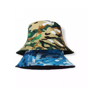Custom Logo Double Sided Polyester Cotton Fisherman <b>Hat</b> <b>Summer</b> Bucket <b>Hat</b> - Product Image 5