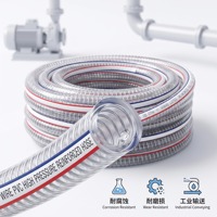 Selang Fleksibel PVC Transparan dengan Tulangan Kawat Baja Spiral untuk Aplikasi Hisap/Pelepasan Air, Minyak, Pertanian, dan Konstruksi