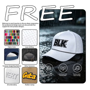 <b>Vintage</b> Custom Unstructured 5 Panel Rope Snapback Hat Stripe Pattern 100% Cotton Cycling <b>Cap</b> - Product Image 2