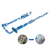 Machine de recyclage automatique de plastique haute capacité 1000 kg/h avec broyeur et décolleuse d'étiquettes