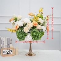 Boule de fleurs artificielles en soie pour centre de table de mariage, décoration florale pour mariage