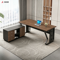 Escritorio Ejecutivo Moderno de Lujo JIUSHUN Ceo, Escritorio para Jefe con Estructura de Acero y Superficie de Madera, Muebles de Oficina