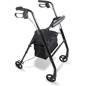 Folding Rollator <b>Walker</b> 4 Wheel Lightweight Aluminum Mobility Aid for Seniors with Seat and Backrest - Product Image 1