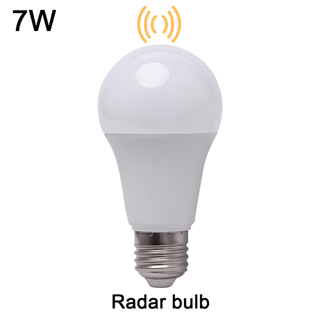 Smart LED Bulb with Radar Sensor 7W or 12W E27 Motion Sensor Light 110V or 220V Ac Power Supply