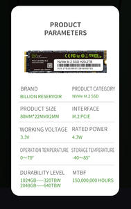 Оптовая продажа ssd m2 nvme 4,0 pcie 2280 nvme m.2 ssd 1 ТБ 2 ТБ для игр PS5 - Product Image 6