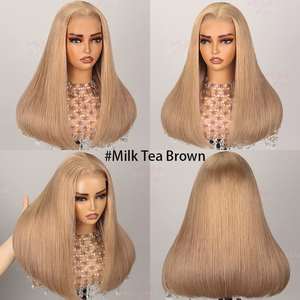 วิกผ<span class=keywords><strong>ม</strong></span>บราซิลแบบซุปเปอร์ดับเบิ้ลดรอน ไม่ต้องใช้กาว 6x5 HD Lace โปร่งใส แบบสวิส  พร้อ<span class=keywords><strong>ม</strong></span>สว<span class=keywords><strong>ม</strong></span>ใส่ สีน้ำตาลนมชา ผมตรงเรียบลื่น - Product Image 2