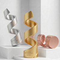 Trofeo de Resina Personalizado, Creativo, con Forma de Espiral, para Reuniones Anuales, Regalos Empresariales