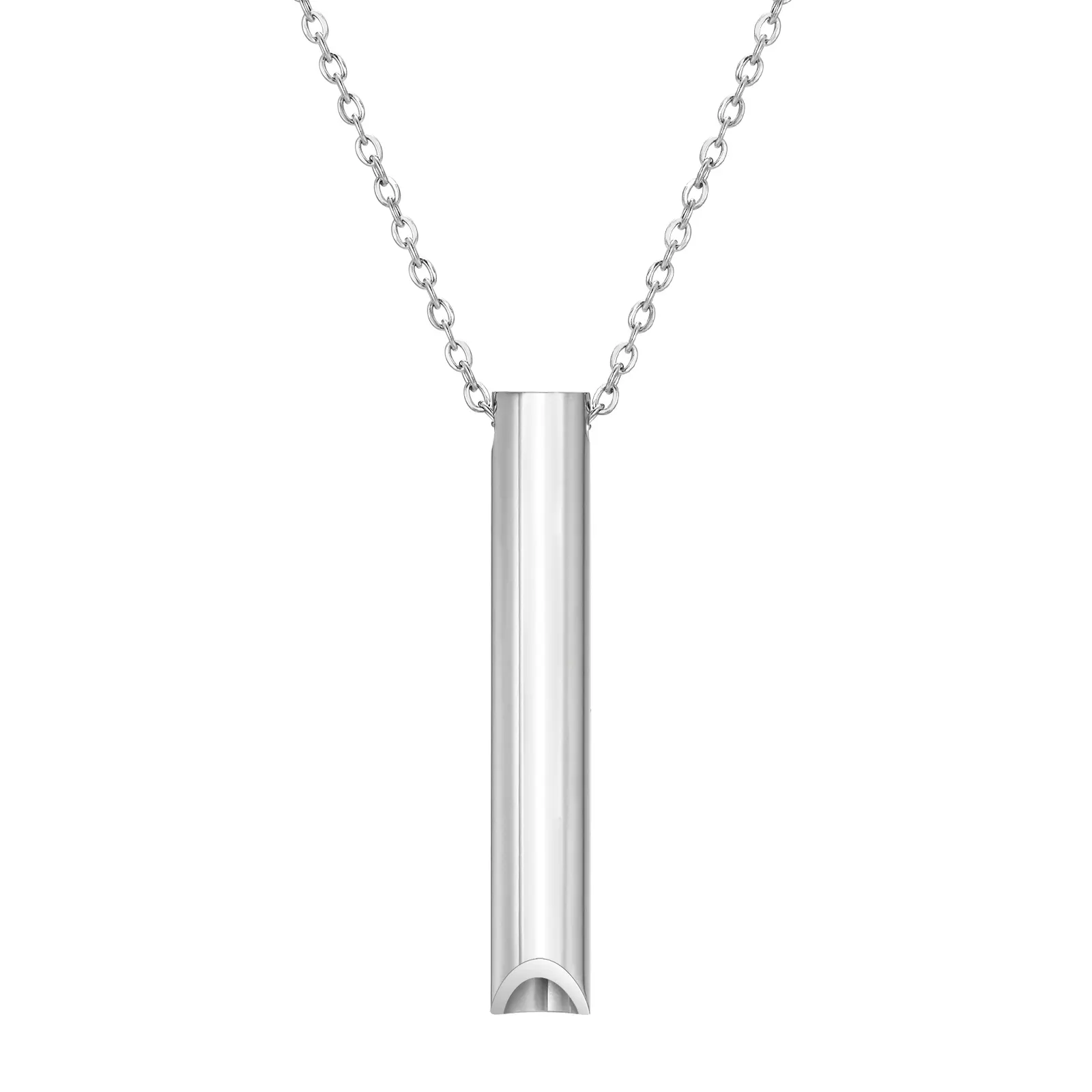 Collier Respiration Anxiété Chaîne en Acier Inoxydable Collier Pendentif Sifflets Ajustable pour Hommes Femmes