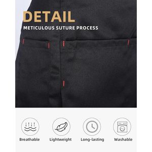 FOXA Waist Apron 3 Pockets Cotton Unisex Restaurant <b>Bar</b> Server Apron - Product Image 4