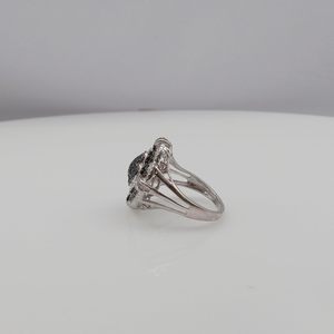 <b>Diamond</b> <b>Ring</b> 0.68 Cttw Round Brilliant Cut White And Blue Enhanced In 925 Sterling Silver For Women <b>diamond</b> engagement <b>ring</b> - Product Image 4