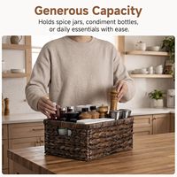 Paniers de rangement Storageworks pour étagères, paniers en osier pour étagères, grand panier avec poignées, panier de rangement en jacinthe d'eau