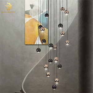 <span class=keywords><strong>Lustre</strong></span> d'escalier à haut plafond simple et moderne pour hôtel et maison <span class=keywords><strong>Lustre</strong></span> d'escalier rond suspendu - Product Image 2