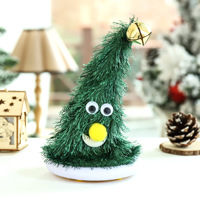 Chapeau de Noël musical lumineux personnalisé OEM, chapeaux de Noël électriques en peluche, fournitures de fête de Noël, cadeaux, jouets de Père Noël