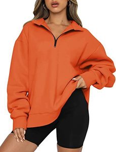 Pullover mezza <span class=keywords><strong>Zip</strong></span> Teen Girls Y2K vestiti cotone poliestere manica lunga sport felpa oversize personalizzata - Product Image 5