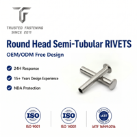 Rivets semi-tubulaires à tête ronde en laiton TianFang pour protège-herbe agricoles, finition nickelée, approvisionnement stable en lot