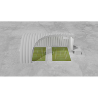 Stade durable de court de tennis annonçant la structure gonflable de sports