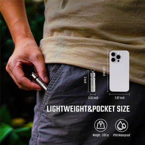 Mecaarmy X6 Mini Titan Keychain Đèn pin 130lm 10180 LED <span class=keywords><strong>Torch</strong></span> Pin cơ thể nhôm có thể sạc lại EDC <span class=keywords><strong>Torch</strong></span> - Product Image 4