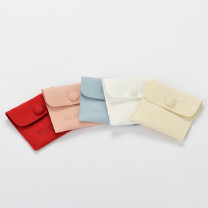 GLAMPKG New Color Arrival Cute Microfiber Pouches Round Flap Jewelry <b>Gift</b> Pouch Round Flap Pouch - Product Image 6