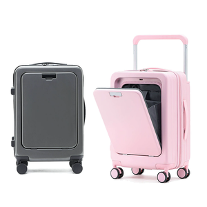 Valise de voyage à roulettes 4 roues personnalisée Valise à roulettes à ouverture frontale Valise à main Large tige de traction Bagages cabine en ABS PC - Product Image 2