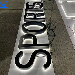 Insegna con Logo per Esterni, Lettere in Acciaio Inox e Acrilico, Insegna 3D Retroilluminata con Lettere <span class=keywords><strong>LED</strong></span> - Product Image 2