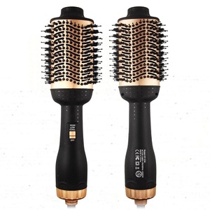 Salon Multifonction Or Sèche-Cheveux et Volumateur Styler Peigne Air Chaud Ovale Brosse Coiffante - Product Image 1