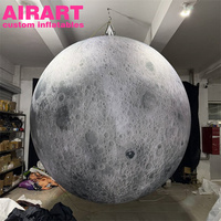 Décoration de fête de club, modèle de lune et de planète gonflables, ballon gonflable lune et étoile avec lumières LED à vendre