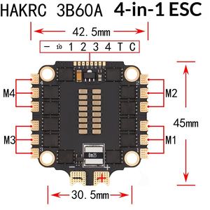 ESC Brushless 4-en-1 32 bits 60A 6S et Firmware BB21 pour Pièces DIY de Modèles de Course FPV - Product Image 4