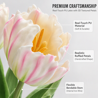 Fleurs artificielles en PU Joho Parrot Tulip en gros OEM ODM Offre de vente en gros Fournisseur d'usine Importateur Commande