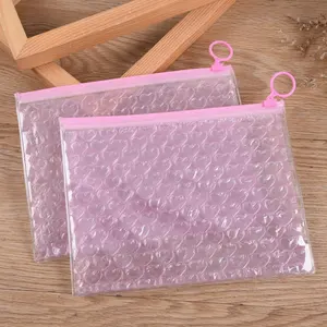 Custom Size Schmuck verpackung Beutel form PVC Zipper Bubble Bag Benutzer definierte Zip Lock Bubble Bag Für Stoff verpackungen