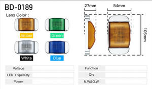 4 WIRES <b>12v</b> 24V Amber Chrome Bezel Side Signal Markers Clearance <b>Light</b> - Product Image 2