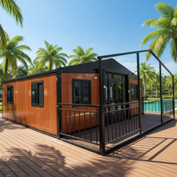 Villa de luxe préfabriquée à 2 étages en conteneurs, maison de vacances modulaire moderne tropicale, maison en conteneurs extensible, assemblage rapide en extérieur