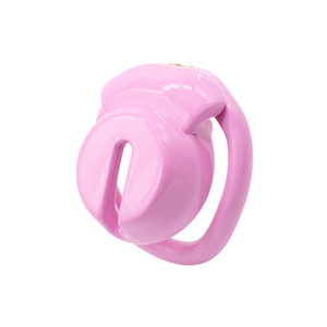 Nuovo pene rosa gabbia di castità del pene Set piccolo uccello gabbia di castità con lucchetto 4 anello pene Bondage schiavo uomo sesso Toy18 + - Product Image 6