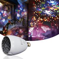 Lampe de projection flocon de neige de Noël E27 LED RGB pour fêtes, Halloween, utilisation sur scène, IP44 110-265V
