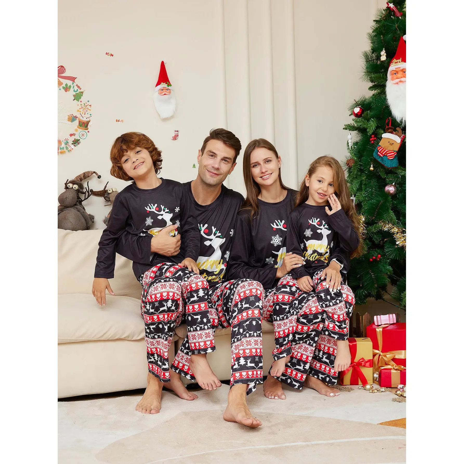 Drop Shipping Family Weihnachts pyjamas Sets Weihnachts brief Rentier Home Party