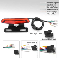 Luz Trasera LED Impermeable para Bicicleta Eléctrica, Luz de Freno Trasera con Soporte para Placa de Matrícula para Bicicleta Eléctrica, Scooter, Motocicleta