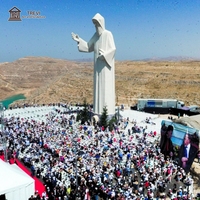 Statue de la saint-Charbel en marbre, pierre catholique, Hanemade à vendre