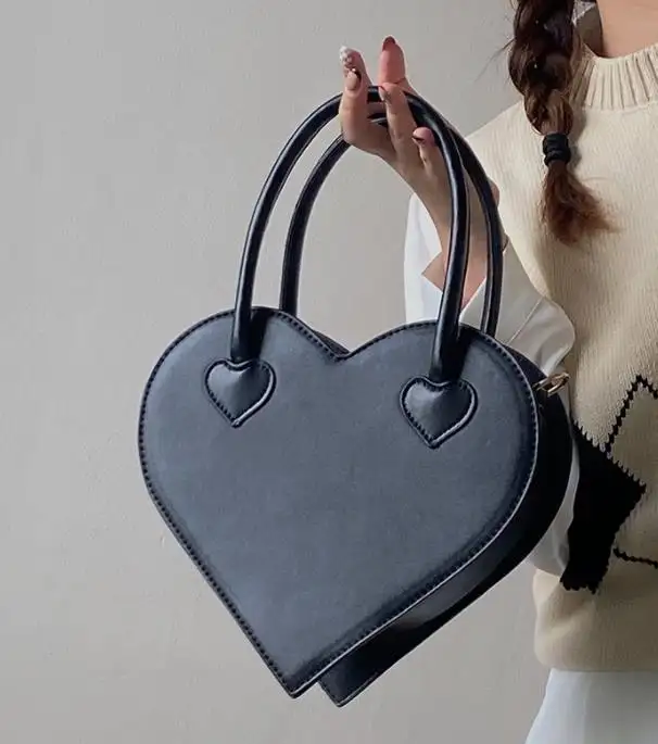 2024 Alibaba Groothandel Luxe Pu Lederen Vrouw Handtassen Schoudertassen, Nieuw Ontwerp Dame Handtassen Portemonnee Hartvormige Crossbody Tas