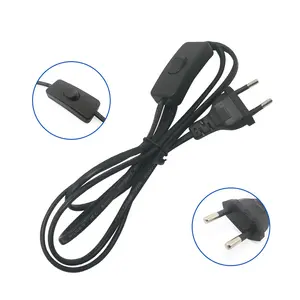 US standard two-core power cord with 303 switch line black and white 1.8m led lamp plug line