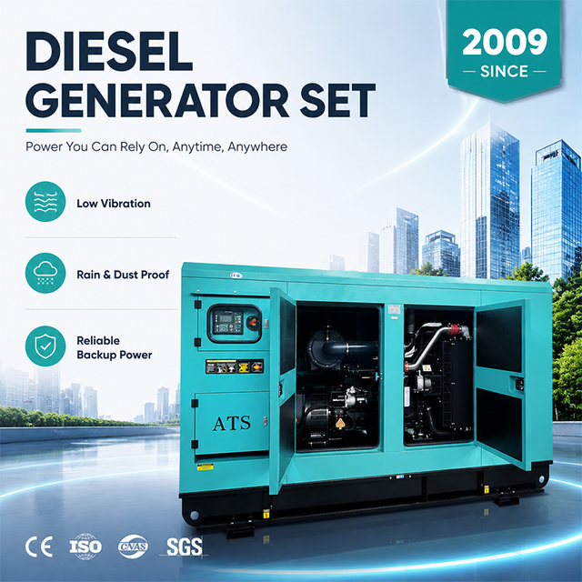 Industrial Silent Diesel Generator Set Intelligent Control Panel Water Cooled Genset for Outdoor Use