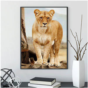 Peinture de diamant 5D à mosaïque d'animaux de <span class=keywords><strong>lion</strong></span>, outil de décoration de maison, vente en gros, - Product Image 2