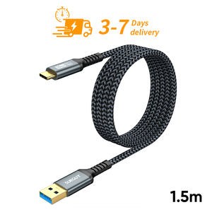 Factory Ready to Ship SUNGUY <b>USB</b> C <b>Cable</b> 1.5m Fast Charging Braid <b>Cable</b> for Mobile Phone and Car Eco-Friendly - Product Image 1